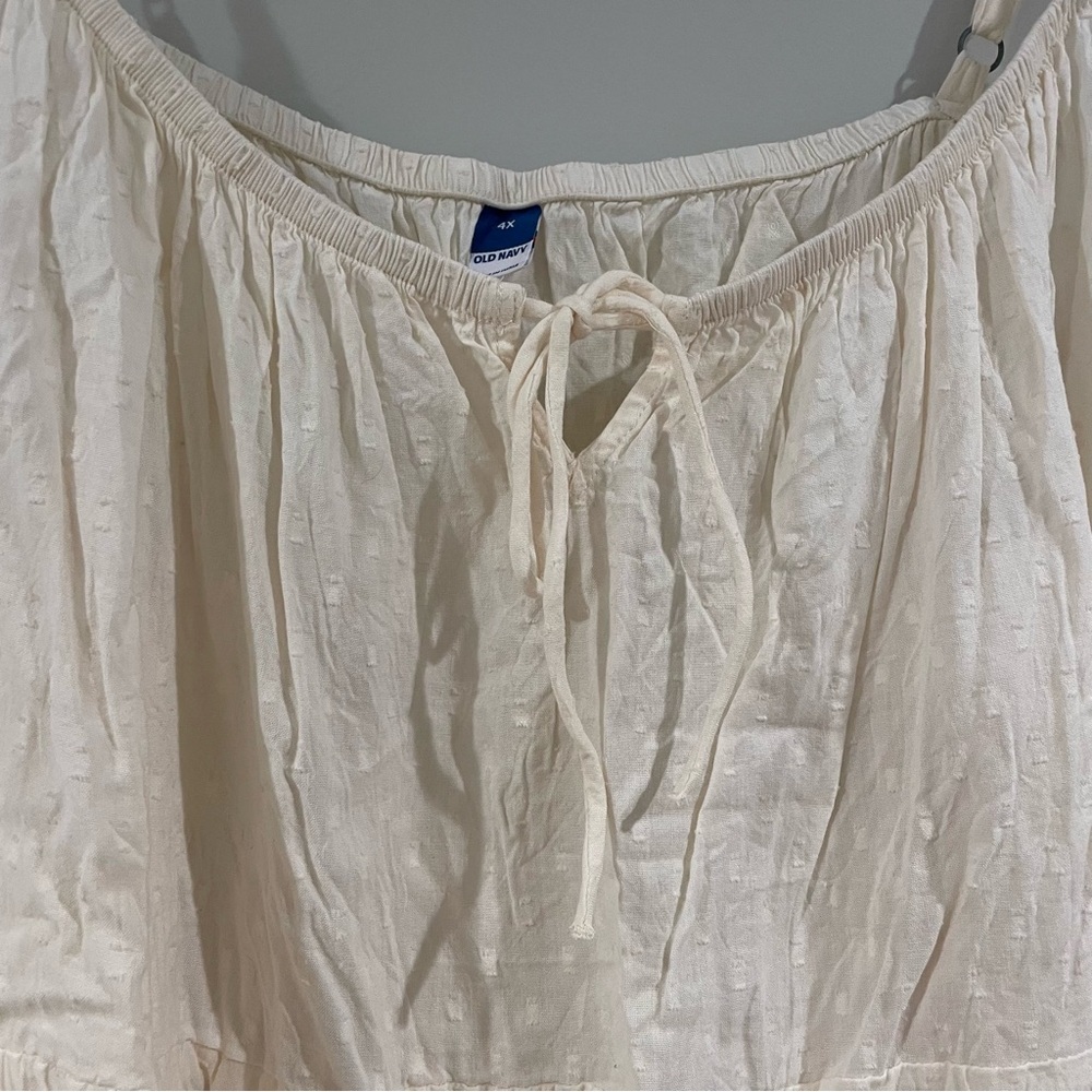 Old Navy Textured Clip-Dot Tiered Tie-Neck Bustier Cami Top Ivory Plus Size 4X - Picture 3 of 6